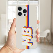 Retro-Streifen personalisiertes Initial-Monogramm iPhone Hülle