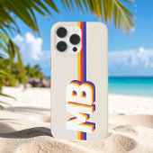 Retro-Streifen personalisiertes Initial-Monogramm iPhone Hülle
