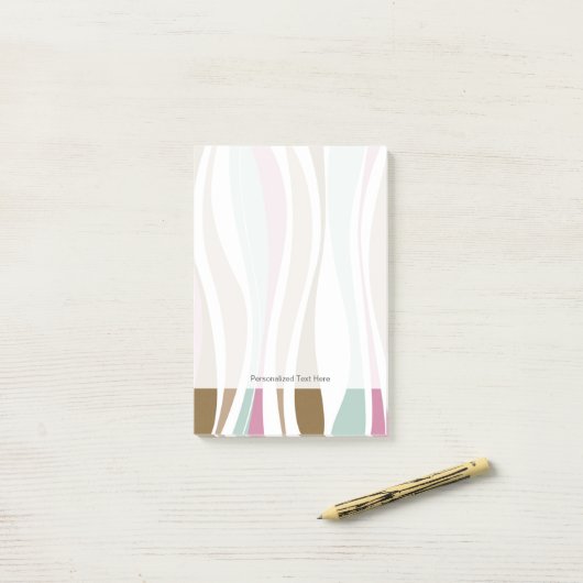 Retro Streifen Post-it Klebezettel (Auf Schreibtisch)