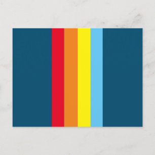 Retro-Streifen-Postkarte (Marineblau Multi) Feiertagspostkarte