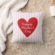 Retro Streifen Rosa und Rotes Herz Muttertag