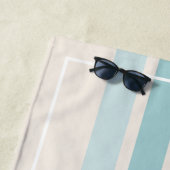 Retro Streifen, rot und blau, Monogramm Strandtuch (Beispiel)