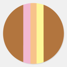 Retro Streifen Rundkleber (Orange Multi) Runder Aufkleber