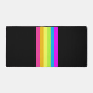 Retro-Streifen-Schreibtischunterlage (Schwarz und Schreibtischunterlage
