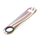 Retro Streifen Speedflaschenöffner (Vorderseite Schrägansicht)