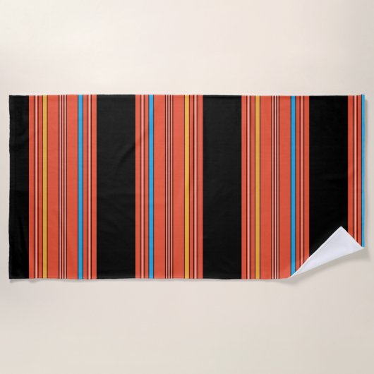 Retro-Streifen Strandtuch (Vorderseite)