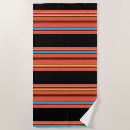 Retro-Streifen Strandtuch (Vorderseite)
