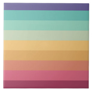 Retro-Streifen Stylische Linien Gestreiftes 70er 8 Fliese