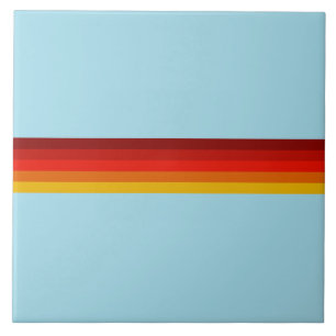 Retro-Streifen Stylische Linien Gestreiftes 70er 8 Fliese
