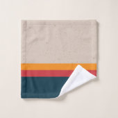 Retro-Streifen Sunset & Slate Badhandtuch Set (Waschlappen)