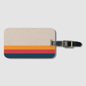 Retro-Streifen Sunset & Slate Gepäckanhänger (Vorderseite (Horizontal))
