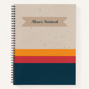 Retro-Streifen Sunset & Slate Notizblock