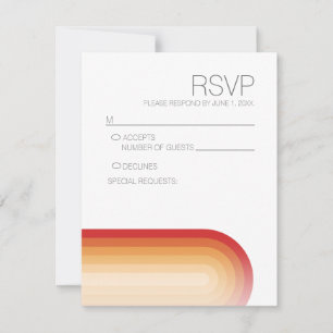 Retro Streifen - Terra Cotta Sunset Moderne Hochze RSVP Karte