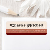 Retro-Streifen Terrakotta, braun, Rücksendeadresse (Insitu)