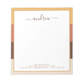 Retro-Streifen und benutzerdefinierter Firmenname Notizblock (Vorderseite)