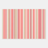 Retro Streifen und Blume in Pastellfarben Rosa Geschenkpapier Set (Vorderseite 2)