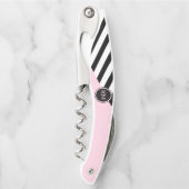 Retro-Streifen und Farbblock mit dem Monogramm Kellnermesser (Vorderseite)