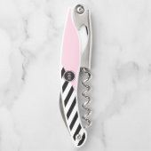 Retro-Streifen und Farbblock mit dem Monogramm Kellnermesser (Rückseite)