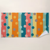 Retro-Streifen und -Punkte  Strandtuch (Vorderseite)