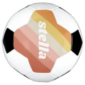 Retro Streifen - undurchsichtiger Name - Korallenr Fußball (Gedreht)