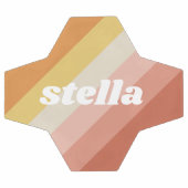 Retro Streifen - undurchsichtiger Name - Korallenr Fußball (Flach)