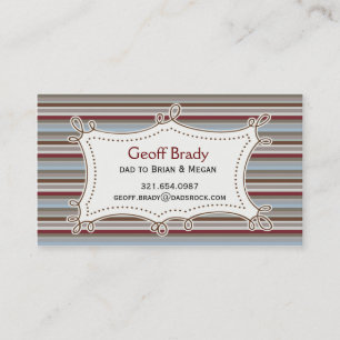 Retro Streifen-Vati-Karte Telefonnummerkarte