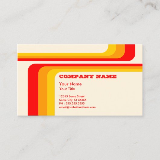 Retro Streifen Visitenkarte (Vorderseite)