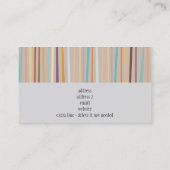 Retro Streifen-Visitenkarte Visitenkarte (Rückseite)