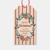 Retro-Streifen zu Weihnachten Jahrtausende alt Geschenkanhänger (Vorderseite)