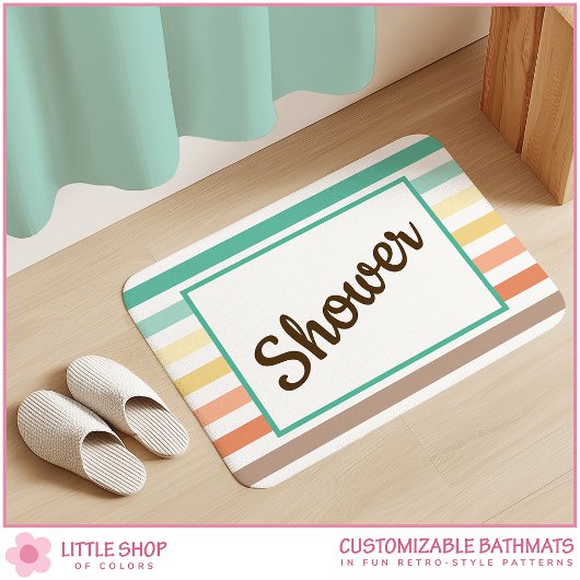 Retro-Streifenmuster anpassbar Badematte