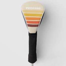 Retro-Streifenmuster mit Namen Golf Headcover