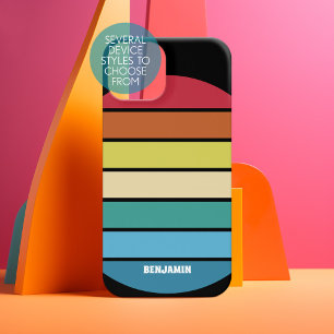 Retro-Streifenmuster Regenbogen Vintage-Stimmung S Samsung Galaxy Hülle