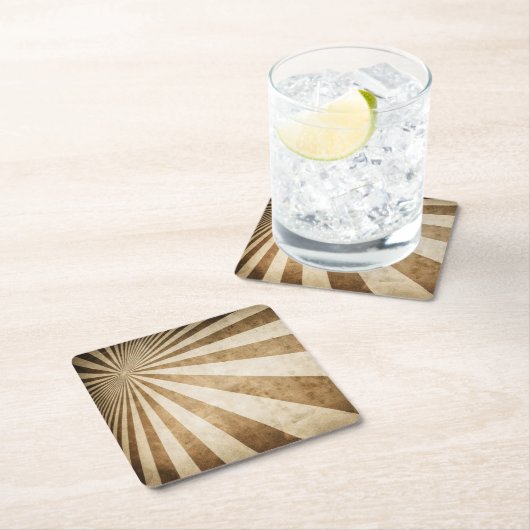 Retro Streifenmusterhintergrund Rechteckiger Pappuntersetzer (Vor Ort)