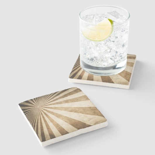 Retro Streifenmusterhintergrund Steinuntersetzer (Seitenansicht)