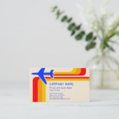 Retro Streifenreise Visitenkarte (Stehend Vorderseite)