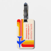 Retro Streifenreiseumbau Gepäckanhänger (Rückseite vertikal)