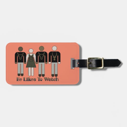 Retro-Strichmännchen, das er gerne sieht wie W Vix Gepäckanhänger (Vorderseite horizontal)