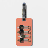 Retro-Strichmännchen, das er gerne sieht wie W Vix Gepäckanhänger (Rückseite vertikal)