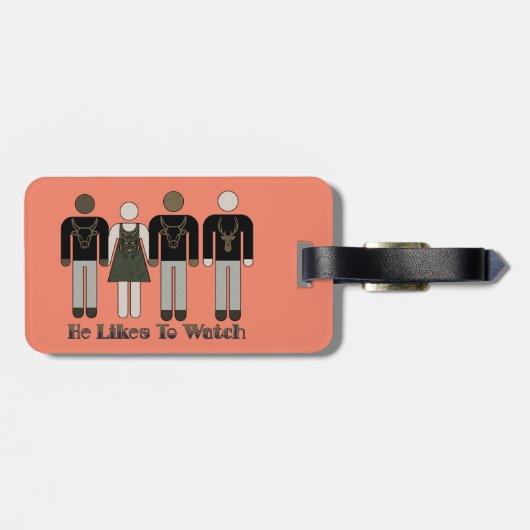 Retro-Strichmännchen, das er gerne sieht wie W Vix Gepäckanhänger (Rückseite horizontal)