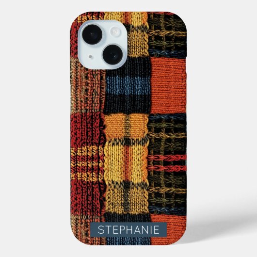 Retro Strick Patchwork - Gemütlicher Herbst Boho V Case-Mate iPhone Hülle (Rückseite)