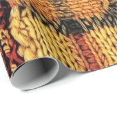 Retro Strick Patchwork - Gemütlicher Herbst Boho V Geschenkpapier (Rolleneckpunkt)