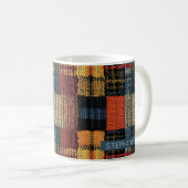Retro Strick Patchwork - Gemütlicher Herbst Boho V Kaffeetasse (VorderseiteRechts)