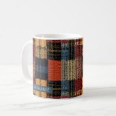Retro Strick Patchwork - Gemütlicher Herbst Boho V Kaffeetasse (Vorderseite Links)