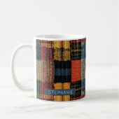 Retro Strick Patchwork - Gemütlicher Herbst Boho V Kaffeetasse (Links)