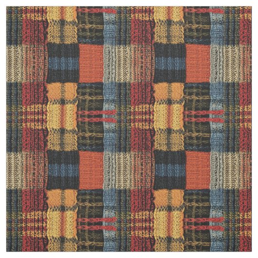 Retro Strick Patchwork - Gemütlicher Herbst Boho V Stoff (Muster)