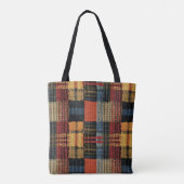 Retro Strick Patchwork - Gemütlicher Herbst Boho V Tasche (Rückseite)
