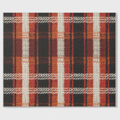 Retro Strick Patchwork - Gemütlicher Herbstboho Vi Geschenkpapier (Flach)