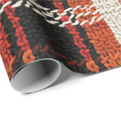 Retro Strick Patchwork - Gemütlicher Herbstboho Vi Geschenkpapier (Rolleneckpunkt)
