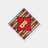 Retro String Art in Christmas Colors - Mit Monogra Serviette (Ecke)