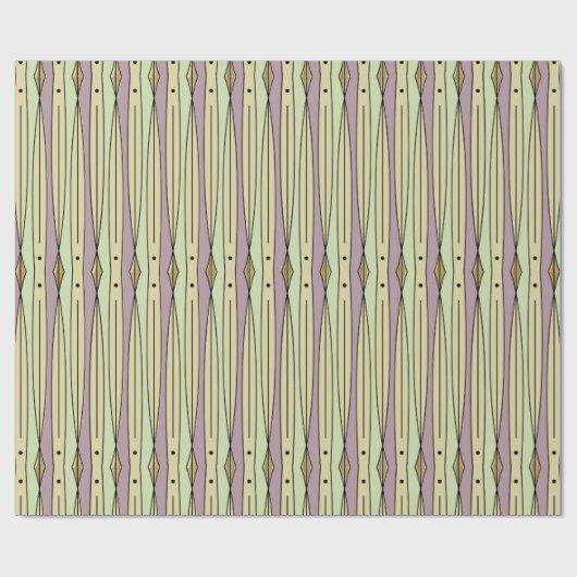 Retro String Art (Pistachio, Mauve Mist und Sand) Geschenkpapier (Flach)
